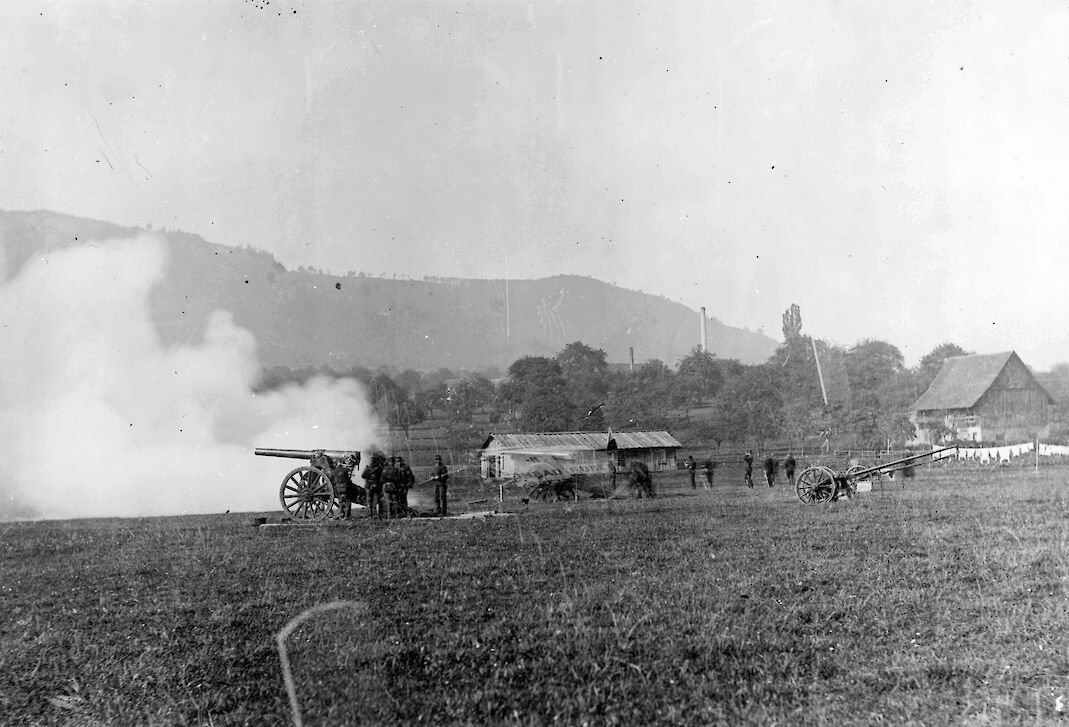 Artillerie Schiessübung 1886 (Foto) BAZ)