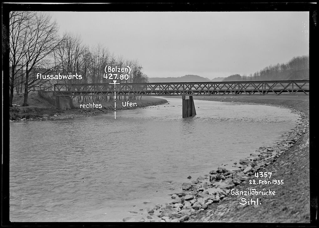 Die Gänziloobrücke 1935 (Foto: BAZ)